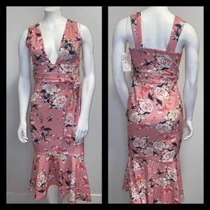 NWT Pink Floral High Low Dress